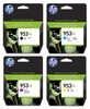 HP Original 953XL Druckerpatronen 4er Set schwarz,  cyan,  magenta,  gelb hohe Kapazität