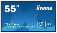 Iiyama Ultra Slim Line LH5551UHSB-B1 Signage Display 138, 68 cm (54, 6 Zoll) 4K UHD,  IPS-Panel,  800 cd/m²,  24/7