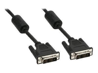 InLine DVI-D Kabel 3m,  digital 18+1 Stecker / Stecker,  Single Link,  2 Ferrite,  schwarz