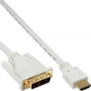 InLine HDMI zu DVI Kabel 0.5m,  vergoldete Kontakte,  weiß