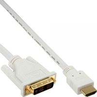 InLine HDMI zu DVI Kabel 0.5m,  vergoldete Kontakte,  weiß