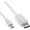InLine Mini DisplayPort zu DisplayPort Kabel 1.5m,  vergoldete Kontakte,  weiß