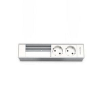 Kindermann Konnect flex Modulträger 4fach 2xStrom,  Aluminium natur,  eloxiert