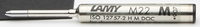 LAMY Kugelschreibermine Lamy Mine M 22,  M,  schwarz 0.15 mm M (mittel) Schwarz