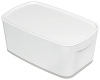 LEITZ Aufbewahrungsboxen MyBox klein mit Deckel weiß 5, 0 l - 31, 8 x 19, 1 x 12, 8 cm perlweiß/grau