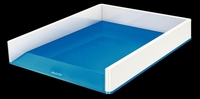 LEITZ Briefablagen Briefkorb WOW Duo Colour blau DIN A4 weiß