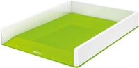 LEITZ Briefablagen Briefkorb WOW Duo Colour grün DIN A4 weiß