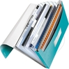 LEITZ Fächermappe WOW Projektmappe Eisblau-Meta. DIN A4 6-Fach Blau