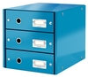 LEITZ Schubladenboxen Click&store Box 3schübe blau-M 6048-00-36 DIN A4 29, 0 x 36, 0 x 28, 3 cm