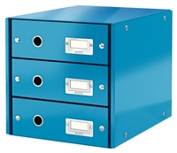 LEITZ Schubladenboxen Click&store Box 3schübe blau-M 6048-00-36 DIN A4 29, 0 x 36, 0 x 28, 3 cm