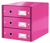 LEITZ Schubladenboxen Click&store Box 3schübe pink-M 6048-00-23 DIN A4 29, 0 x 36, 0 x 28, 3 cm