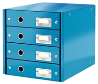 LEITZ Schubladenboxen Click&store Box 4schübe blau-M 6049-00-36 DIN A4 29, 0 x 36, 0 x 28, 3 cm