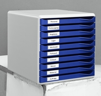 LEITZ Schubladenboxen Formular-Set 10schubladen blau 5281-00-35 DIN A4 28, 5 x 35, 5 x 29, 0 cm