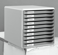 LEITZ Schubladenboxen Formular-Set 10schubl.Dkl.grau 5281-00-89 DIN A4 28, 5 x 35, 5 x 29, 0 cm
