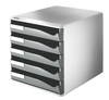 LEITZ Schubladenboxen Post-Set 5 Schubladen blau 5280-00-35 DIN A4 28, 5 x 35, 5 x 29, 0 cm