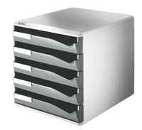 LEITZ Schubladenboxen Post-Set 5 Schubladen blau 5280-00-35 DIN A4 28, 5 x 35, 5 x 29, 0 cm