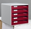 LEITZ Schubladenboxen Post-Set 5 Schubladen Bordeaux 5280-00-28 DIN A4 28, 5 x 35, 5 x 29, 0 cm