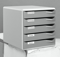 LEITZ Schubladenboxen Post-Set 5 Schubladen Dkl.grau 5280-00-89 DIN A4 28, 5 x 35, 5 x 29, 0 cm
