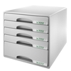 LEITZ Schubladenboxen Schubladenbox Plus 5schü.grau 5211-00-85 DIN A4 28, 7 x 36, 3 x 27, 0 cm