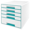 LEITZ Schubladenboxen Schubladenbox WOW 5Sch.Eisblau 5214-20-51 DIN A4 28, 7 x 36, 3 x 27, 0 cm