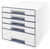 LEITZ Schubladenboxen Schubladenbox WOW 5Sch.grau 5214-20-01 DIN A4 28, 7 x 36, 3 x 27, 0 cm