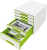 LEITZ Schubladenboxen Schubladenbox WOW 5Sch.grün 5214-20-54 DIN A4 28, 7 x 36, 3 x 27, 0 cm