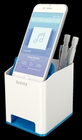 LEITZ Stiftehalter Köcher WOW Duo Colour blau 9, 0 x 10, 1 x 10, 0 cm weiß