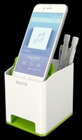LEITZ Stiftehalter Köcher WOW Duo Colour grün 9, 0 x 10, 1 x 10, 0 cm weiß