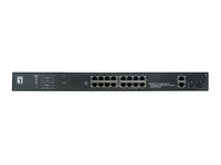 LevelOne Switch 20 Gigabit Ethernet-Ports mit 16 PoE-Ports 270W,  2 Gigabit-Ports,  2 Gigabit SFP (GEP-2021)