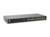 LevelOne Switch 26 Gigabit Ethernet-Ports mit 24 PoE-Ports 185W,  2 Gigabit SFP (GEP-2651)
