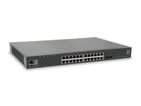 LevelOne Switch Kilby Stackable 28 Gigabit Ehternet-Ports mit 24 Gigabit Ethernet-Ports,  2 10Gbe SFP+,  10 Gbe DPE Slot