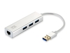 LevelOne USB-0503 Netzwerkadapter USB zu Gigabit Ethernet,  3x USB 3.0-HUB