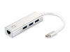 LevelOne USB-0504 Netzwerkadapter USB-C zu Gigabit Ethernet,  3x USB 3.0-HUB