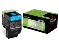 Lexmark Original 802C Toner cyan 1.000 Seiten (80C20C0) für CX310dn/n,  CX410de/dte/e,  CX510de/dhe/dthe