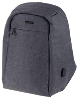 LIGHTPAK Rucksack Lightpak Rucksack Safepak grau bis 38, 1 cm (15 Zoll) Polyester grau