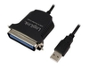 LogiLink USB zu Parralel Adapter Kabel schwarz,  1, 5 m