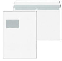 MAILmedia Briefumschläge Briefum. C4 weiß mF Hk 100g DIN C4 mit Fenster haftklebend