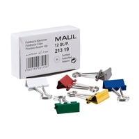 MAUL Foldbackklammern farbsortiert 1, 9 cm - 12 Stück