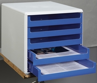 M&M Schubladenboxen Schubladenbox blau 30050911 DIN A4 28, 5 x 35, 7 x 26, 0 cm