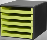 M&M Schubladenboxen Schubladenbox grau/lime-green 30057631 DIN A4 28, 4 x 35, 9 x 26, 0 cm