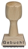 neutral Textstempel Textstempel "gebucht" natur