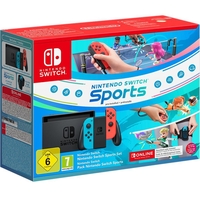 Nintendo Switch rot-blau Sports Set inkl. Beingurt,  Spiel & 3 Monate Online Mitgliedschaft
