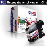 OFFICE-Partner Premium Tinte alternativ zu Brother LC121 / LC123 - 10er Set (schwarz)