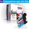 OFFICE-Partner Premium Tinte alternativ zu Brother LC121 / LC123 C - 5er Set (cyan)