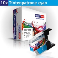 OFFICE-Partner Premium Tinte alternativ zu Brother LC1240 C - 10er Set (cyan)