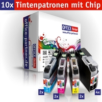 OFFICE-Partner Premium Tinte alternativ zu Brother LC125XL / LC127XL - 10er Set