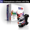 OFFICE-Partner Premium Tinte alternativ zu Brother LC125XL / LC127XL BK - 5er Set (schwarz)