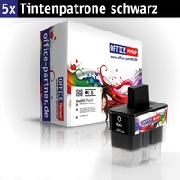 OFFICE-Partner Premium Tinte alternativ zu Brother LC900 / LC950 BK - 5er Set (schwarz)