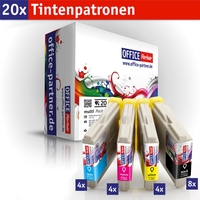 OFFICE-Partner Premium Tinte alternativ zu Brother LC970 / LC1000 - 20er Set