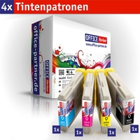OFFICE-Partner Premium Tinte alternativ zu Brother LC970 / LC1000 - 4er Set
